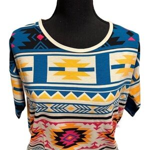 LulaRoe Irma Mid-Sleeve Stretchy High-Low Tunic Top Loose Fit Modest XXS-XS-S-M